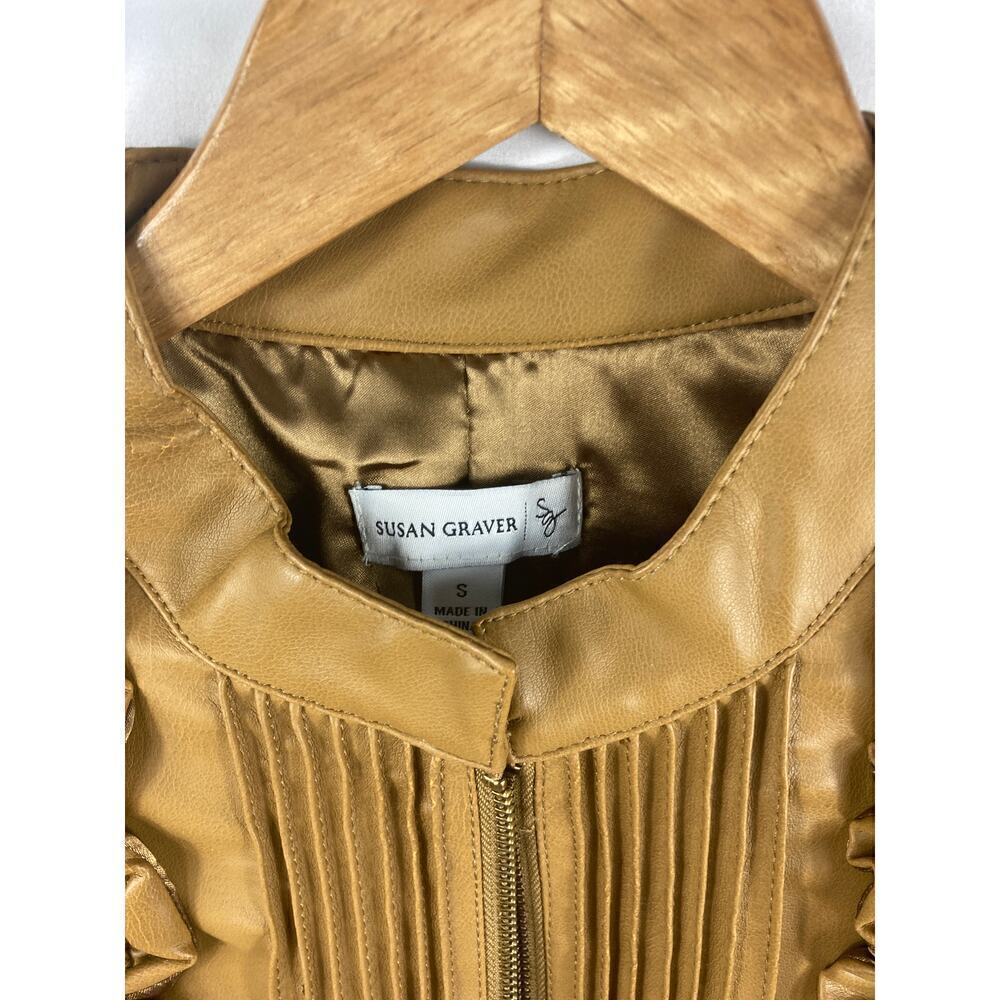 Susan Graver Ruffle Front Leather Jacket - Picture 3 of 5